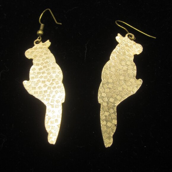 Vintage Cloisonne Parrot Earrings - Picture 2 of 3